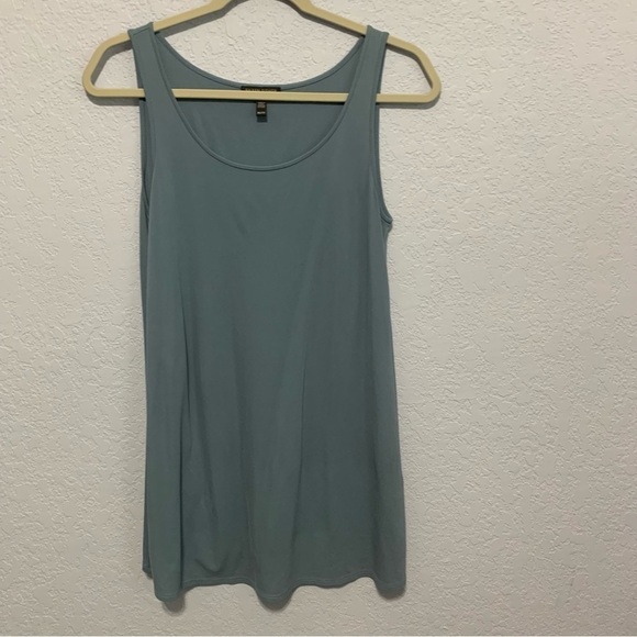 Eileen Fisher Women Blue 100% Silk Long Tank Top - Picture 1 of 5